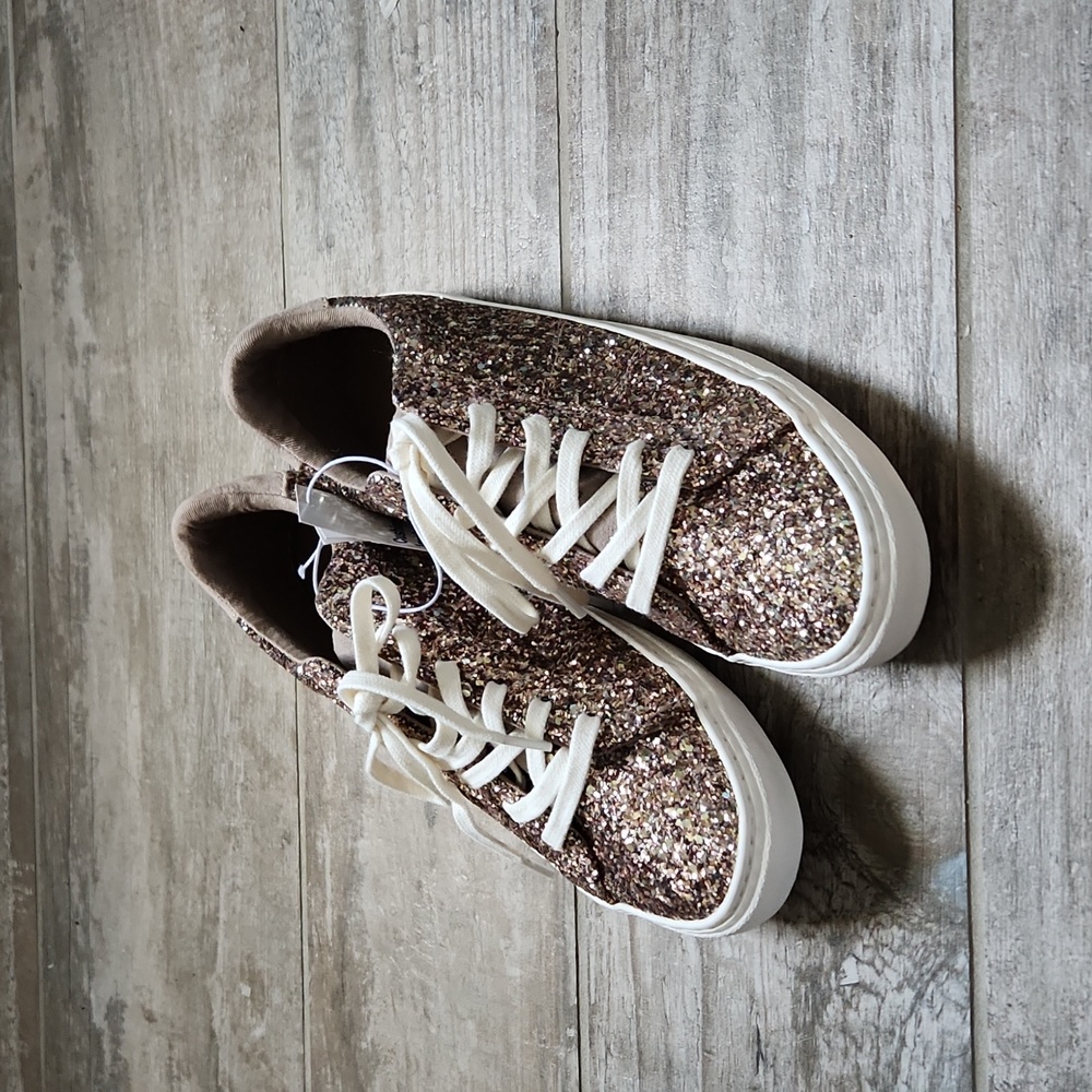 Glittery gold/silver sneakers, Old Navy, size 7